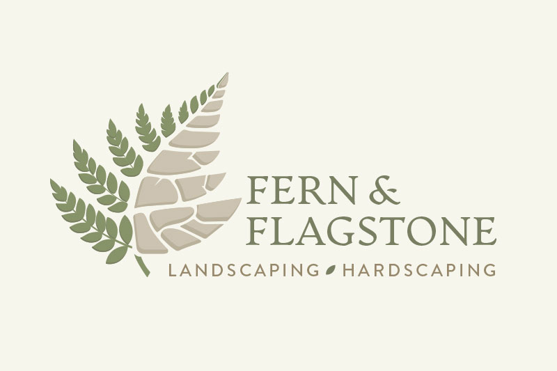 Fern & Flagstone landscaping logo and website design for Lansing Michigan landscaping company