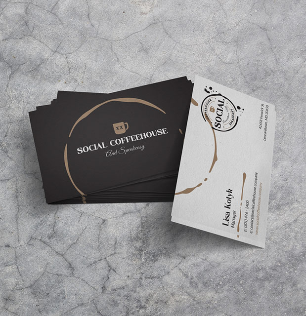 logo design and brand identity for social coffeehouse