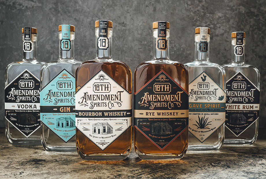 18th Amendment Spirits Co Bottle Designs