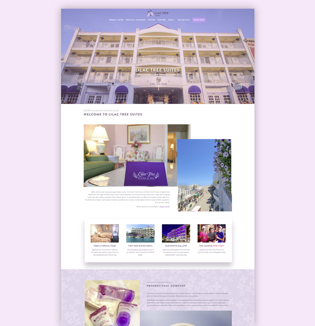 lilac suites website design